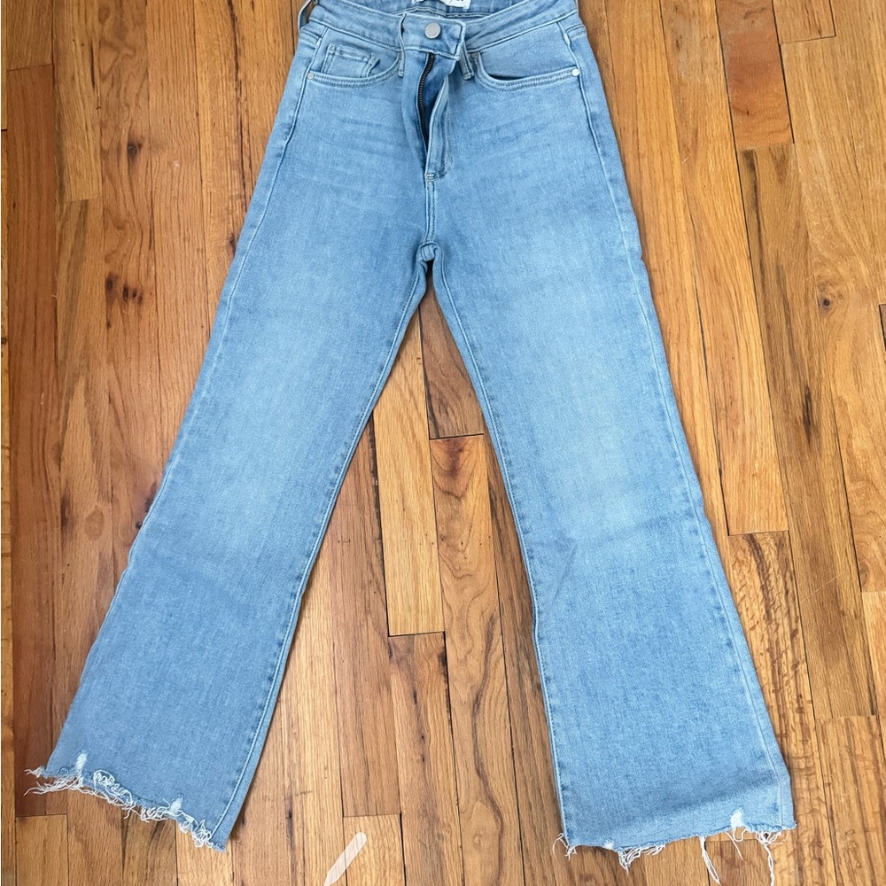 Just Black Women's Sky Blue Flare Jeans